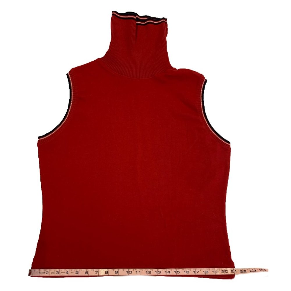 Carolyn Taylor Essentials Red Ribbed Turtleneck Sleeveless Sweater Women’s XL - Picture 6 of 11